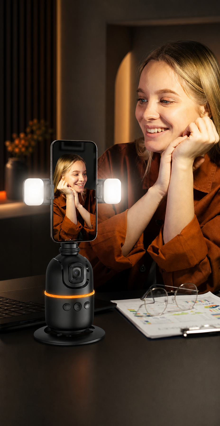 Keeptron P03 et fixation smartphone, vue technique
